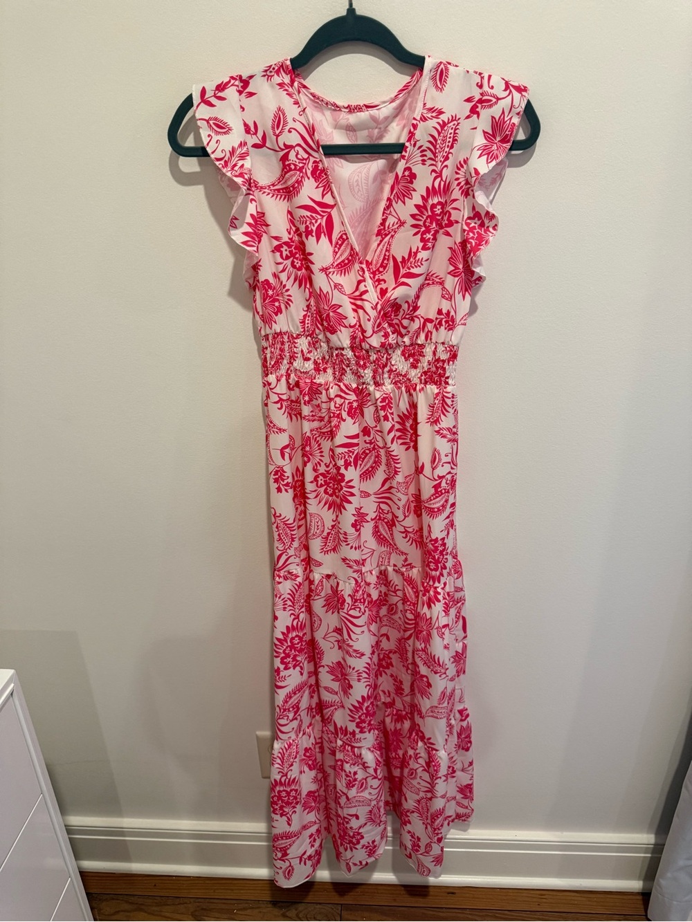 SHEIN pink and white floral Maxi Dress